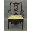 Image 1 : A George III Chippendale mahogany commode armchair Est.300/40