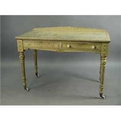 A Victorian pine washstand with all over painted decoration and two frieze drawers