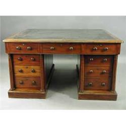 A good Victorian mahogany partners desk