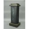 Image 1 : A Victorian pedestal painted black with stencilled gold 'stringing and inlay'. The column with a hin