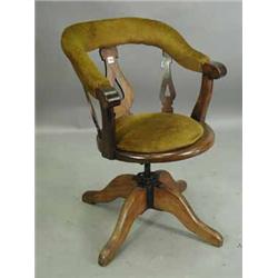 A Victorian upholstered walnut swivel desk chair Est.150/20