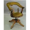 Image 1 : A Victorian upholstered walnut swivel desk chair Est.150/20
