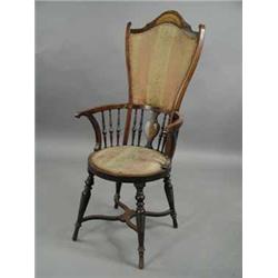 An Edwardian inlaid mahogany armchair