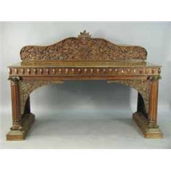 A good 19th century Anglo-Indian padouk wood (?) side board