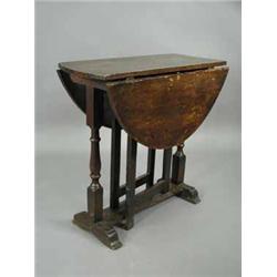 A late 17th century oak gateleg table