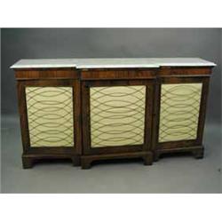 A Regency rosewood breakfront dwarf cabinet