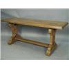 Image 1 : An Arts and Crafts oak refectory table with shaped end supports