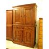 Image 1 : A l9th Century pine cupboard with painted grained walnut decoration having two panelled doors over t