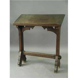 A Victorian Gothic oak reading stand