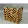 Image 1 : An oak box trellis coffee table with a glass top