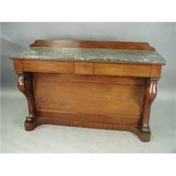 An early Victorian mahogany serving table leaf storer