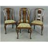 Image 1 : A set of seven walnut Queen Anne style dining chairs