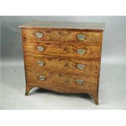 A George III mahogany chest of four long graduated drawers