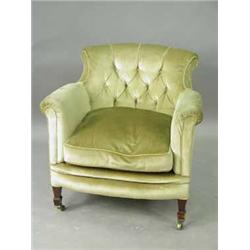 An Edwardian mahogany framed tub chair with button back Est.150/20