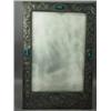 Image 1 : An Arts and Crafts pewter mirror with embossed decoration of a 'heron and butterflies' with three en