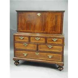 An early 18th century walnut escritoire