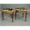 Image 1 : A pair of late Victorian/Edwardian walnut corner stools by Howard & Sons