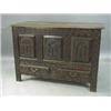 Image 1 : A carved oak mule chest with three carved panels