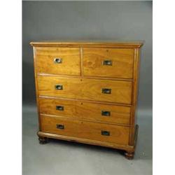 A Victorian solid camphorwood chest with two short drawers and three long drawers. 106cm wide Est.80