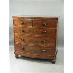 A Victorian mahogany bow front chest of drawers