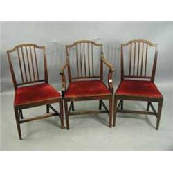 A set of six Sheraton period mahogany dining chairs