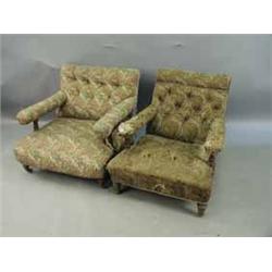 Two Victorian low armchairs Est.100/20
