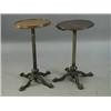 Image 1 : Two Victorian tables with wooden tops on telescopic cast iron bases Est.200/40