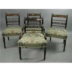 A set of six Regency mahogany dining chairs
