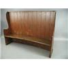 Image 1 : A 19th century Welsh curved pine settle with a painted finish and shaped ends