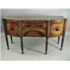 Image 1 : A good George III strung mahogany bow fronted sideboard with two frieze drawers flanked by a celaret