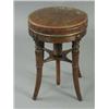 Image 1 : A good Regency mahogany piano stool with an adjustable seat on turned
