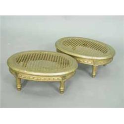 A pair of 19th century French gilt stools with cane tops Est.150/20