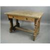 Image 1 : Attributed to William Burges a pine side table having a single frieze drawer with iron ring handles 