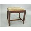 Image 1 : A George III mahogany stool with a drop in upholstered seat and moulded legs