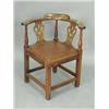 Image 1 : A George III masonic yew wood corner chair