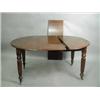 Image 1 : A Victorian mahogany extending dining table with 'D' shaped ends and two leaves on turned and reeded