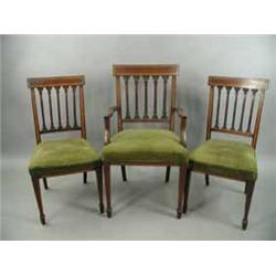 A set of eight Edwardian mahogany dining chairs