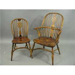 A set of six modern ash and elm highback windsor chairs Est.400/60