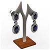 Sapphire 4.12 ctw Diamond Dangling Earring 14k W/Y Gold
