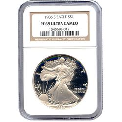 Certified Proof Silver Eagle PF69 1986