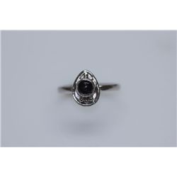 10.30 CTW BLACK ONEX RING .925 STERLING SILVER