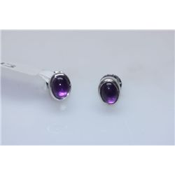 14.15 CTW AMETHYST EARRING .925 STERLING SILVER