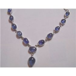 117.15 CTW  TANZANITE NECKLACE .925 STERLING SILVER