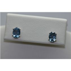 7.50 CTW BLUE TOPAZ EARINGS .925 STERLING SILVER