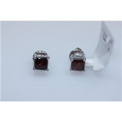 14.25 CTW GARNET EARRING .925 STERLING SILVER