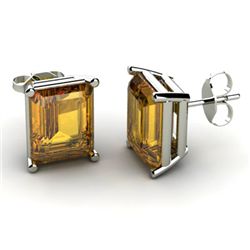 Genuine 4.50 ctw Citrine Earring 14k W/Y Gold