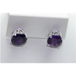 20.85 CTW AMETHYST EARINGS .925 STERLING SILVER