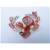 Image 1 : MOTHER OF PEARL RED AND PEACH PEARL BANGLE *** METAL: S