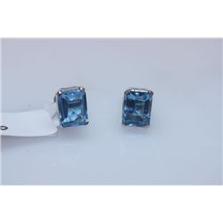 17.70 CTW BLUE TOPAZ EARRING .925 STERLING SILVER