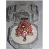 8CTW PINK PEACOCK ADJUSTABLE BRASS RING